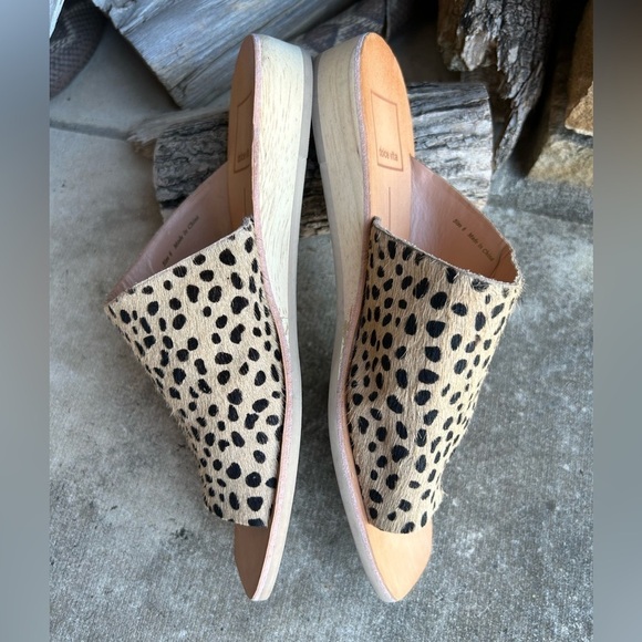 Dolce Vita Leopard calf hair square toe slide sandal Sz-6. B - Picture 4 of 9